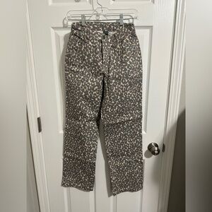 Wild Fable Animal Print Jeans in Gray and Cream